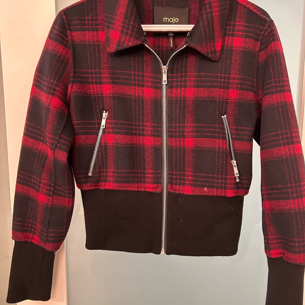 Maje fall lumberjack jacket, size 38 or small/medium